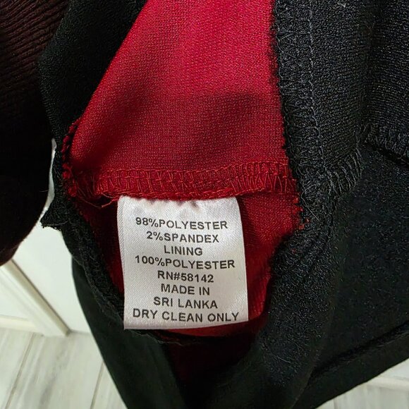 London Times Women’s 14P Colorblock Dress Black White Red | Short Sleeve V-Neck - Picture 11 of 13